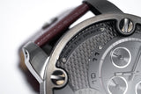 Diesel Little Daddy SBA Small Sized Grey Dial Brown Leather Strap Watch For Men - DZ7258 Authentic Buy Shop Now