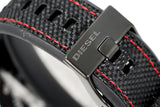 Diesel Mega Chief Chronograph Silver Dial Black Leather Strap Watch For Men - DZ4512 Authentic Buy Shop Now