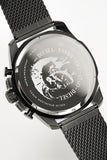 Diesel Mega Chief Chronograph Black Dial Black Mesh Strap Watch For Men - DZ4527 Authentic Buy Shop Now