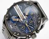 Diesel Big Daddy 2.0 Chronograph Blue Dial Grey Steel Strap Watch For Men - DZ7331 Authentic Buy Shop Now