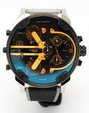 Diesel Mr. Daddy 2.0 Chronograph Black Dial Grey Nylon Strap Watch For Men - DZ7429 Authentic Buy Shop Now
