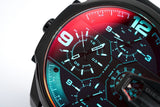 Diesel Uber Chief Chronograph Red Dial Black Steel Strap Watch For Men - DZ7373 Authentic Buy Shop Now