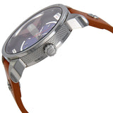 Diesel Mini Daddy Blue & Black Dial Brown Leather Strap Watch For Men - DZ7308 Authentic Buy Shop Now