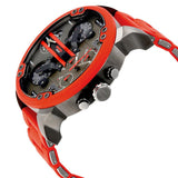 Diesel Mr Daddy 2.0 Chronograph Black Dial Red Silicone Strap Watch For Men - DZ7370 Authentic Buy Shop Now