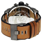 Diesel SBA Dual Time Chronograph White Dial Brown Leather Strap Watch For Men - DZ7269 Authentic Buy Shop Now