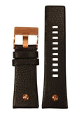 Diesel Big Daddy Gold & Black Dial Black Leather Strap Watch For Men - DZ7261 Authentic Buy Shop Now