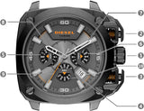 Diesel BAMF Chronograph Gray Dial Gray Steel Strap Watch For Men - DZ7344 Authentic Buy Shop Now
