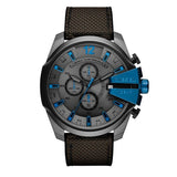 Diesel Mega Chief Chronograph Black Dial Black Nylon Strap Watch For Men - DZ4500 Authentic Buy Shop Now