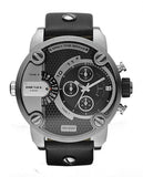 Diesel Little Daddy Black Dial Black Leather Strap Watch For Men - DZ7256 Authentic Buy Shop Now