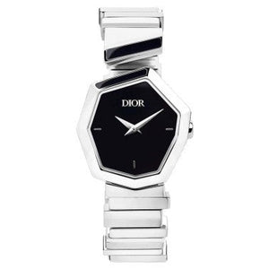 Dior Gem Dior Black Mother of Pearl Dial Silver Steel Strap Watch for Women - CD18111X1005 Authentic Buy Shop Now