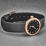 Dior La D De Diamonds Black Dial Black Leather Strap Watch for Women - CD047170A005 0000 Authentic Buy Shop Now