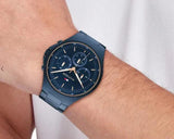 Tommy Hilfiger Justin Chronograph Blue Dial Blue Steel Strap Watch For Men - 1792058 Authentic Buy Shop Now