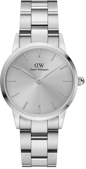 Daniel Wellington Iconic Link Unitone Silver Dial Silver Steel Strap Watch For Women - DW00100402 Authentic Buy Shop Now