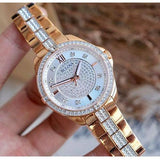 Bulova Crystal Collection Silver Dial Rose Gold Steel Strap Watch for Women - 98L229 Authentic Buy Shop Now