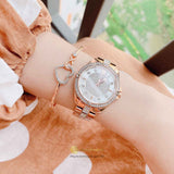 Bulova Crystal Collection Silver Dial Rose Gold Steel Strap Watch for Women - 98L229 Authentic Buy Shop Now