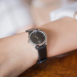 Calvin Klein Minimal Black Dial Black Leather Strap Watch for Women - K3M231CS Authentic Buy Shop Now