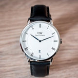 Daniel Wellington Dapper Sheffield White Dial Black Leather Strap Watch For Men - DW00100088 Authentic Buy Shop Now