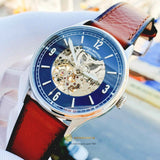 Fossil Forrester Luggage Automatic Skeleton Blue Dial Brown Leather Strap Watch for Men - ME3179 Authentic Buy Shop Now