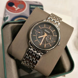 Fossil Tailor Mother of Pearl Black Dial Silver Steel Strap Watch for Women - ES3911 Authentic Buy Shop Now