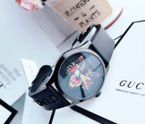 Gucci G Timeless Cat Motif Black Dial Black Leather Strap Unisex Watch - YA1264021 Authentic Buy Shop Now