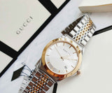 Gucci G Timeless Silver Dial Two Tone Steel Strap Watch For Men - YA126409 Authentic Buy Shop Now