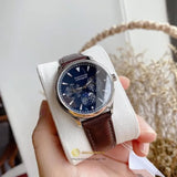 Movado Heritage Moonphase Blue Dial Brown Leather Strap Watch For Women - 3650009 Authentic Buy Shop Now