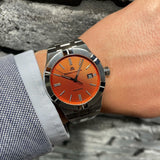 Maurice Lacroix Aikon Limited Edition Automatic Date Orange Dial Silver Steel Strap Watch For Men - AI6008-SS00F-530-1 Authentic Buy Shop Now