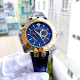 Versace V-Race Multifunction Quartz Blue Dial Blue Leather Strap Watch For Men - VEBV00219 Authentic Buy Shop Now