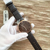 Emporio Armani Classic Large Chronograph Brown Dial Brown Leather Strap Watch for Men - AR1616 Authentic Buy Shop Now