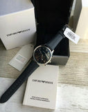 Emporio Armani Lambda Chronograph Blue Dial Blue Leather Strap Watch For Men - AR11018 Authentic Buy Shop Now
