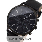 Emporio Armani Sportivo Chronograph Black Dial Black Leather Strap Watch For Men - AR2461 Authentic Buy Shop Now