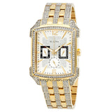 Bulova Crystal Chronograph White Dial Two Tone Steel Strap Watch for Men - 98C109 Authentic Buy Shop Now