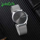 Calvin Klein Minimal Grey Dial Silver Mesh Bracelet Watch for Women - K3M221Y3 Authentic Buy Shop Now