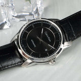 Calvin Klein Infinity Automatic Black Dial Black Leather Strap Watch for Men - K5S341C1 Authentic Buy Shop Now