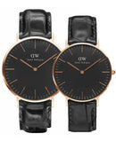 Daniel Wellington Classic Reading Black Dial Black Leather Strap Watch For Men - DW00100129 Authentic Buy Shop Now