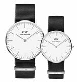 Daniel Wellington Classic Cornwall White Dial Black Nylon Strap Watch For Men - DW00100260 Authentic Buy Shop Now