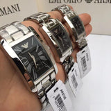 Emporio Armani Classic Black Dial Silver Stainless Steel Strap Watch For Men - AR0156 Authentic Buy Shop Now