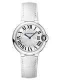 Cartier Ballon Bleu de Cartier Silver Dial White Leather Strap Watch for Women - W6920087 Authentic Buy Shop Now