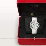 Cartier Ballon Bleu de Cartier Silver Dial White Leather Strap Watch for Women - W6920087 Authentic Buy Shop Now