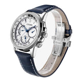 Citizen Eco Drive Calendrier White Dial Blue Leather Strap Watch For Men - BU2020-11A Authentic Buy Shop Now