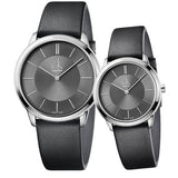 Calvin Klein Minimal Grey Dial Black Leather Strap Watch for Men - K3M221C4 Authentic Buy Shop Now
