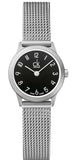 Calvin Klein Minimal Black Dial Silver Mesh Bracelet Watch for Women - K3M53151 Authentic Buy Shop Now