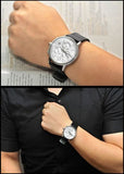 Calvin Klein Post Minimal White Dial Black Leather Strap Watch for Men - K7627120 Authentic Buy Shop Now