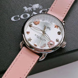 Coach Tatum White Dial Pink Leather Strap Watch For Women - 14502799 Authentic Buy Shop Now