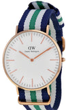 Daniel Wellington Classic Nottingham White Dial Two Tone NATO Strap Watch For Men - 0108DW