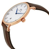 Daniel Wellington Dapper St Mawes White Dial Brown Leather Strap Watch For Men - DW00100083 Authentic Buy Shop Now
