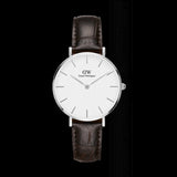 Daniel Wellington Classic Petite York White Dial Black Leather Strap Watch For Women - DW00100188 Authentic Buy Shop Now