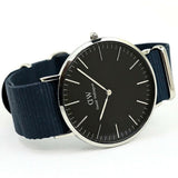 Daniel Wellington Classic Bayswater Black Dial Black NATO Strap Watch For Men - DW00100278 Authentic Buy Shop Now