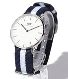 Daniel Wellington Classic Glasgow White Dial Two Tone NATO Strap Unisex Watch - DW00100047 Authentic Buy Shop Now