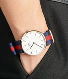 Daniel Wellington Classic Oxford White Dial Two Tone NATO Strap Watch For Men - DW00100001 Authentic Buy Shop Now